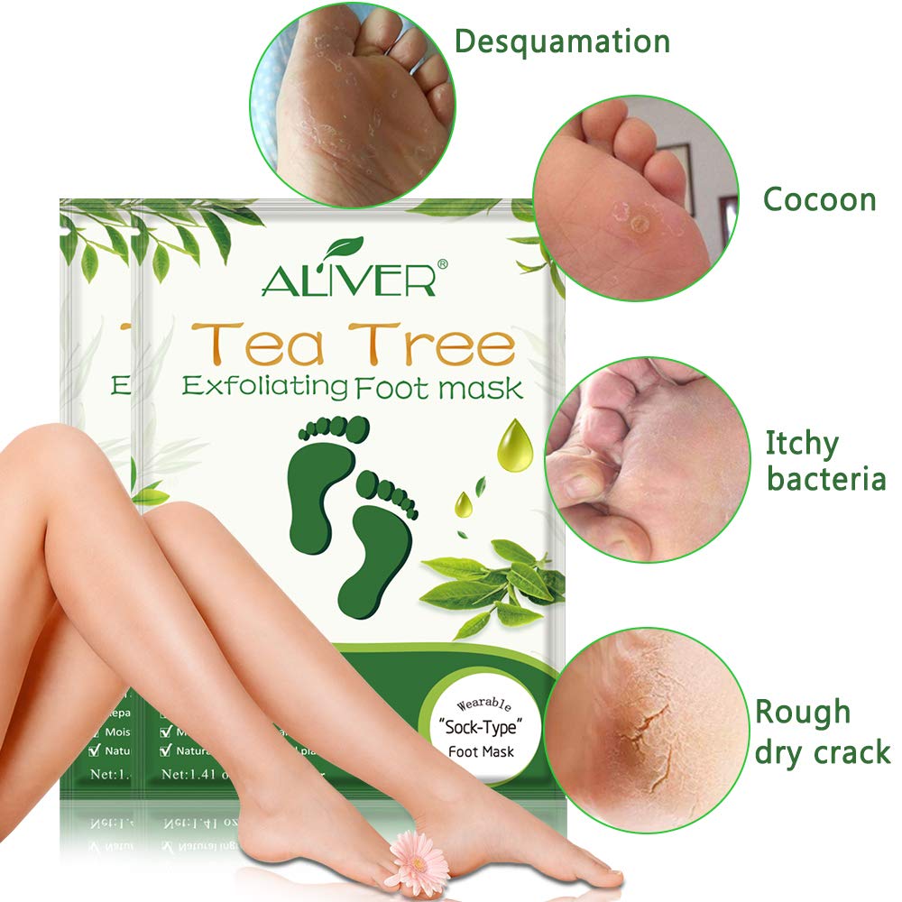 ALIVER foot peel mask targets rough heels and calluses for smoother skin.