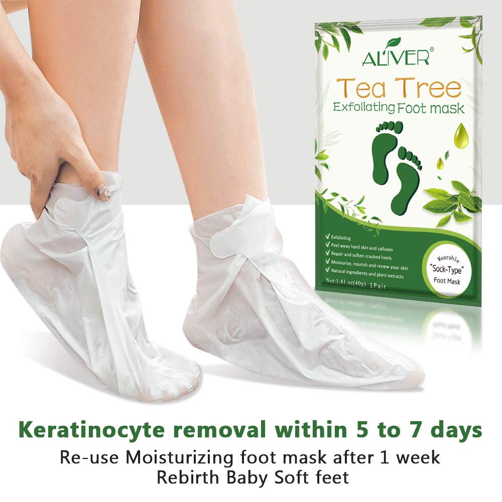 Wearable ALIVER foot mask provides spa-like treatment at home.