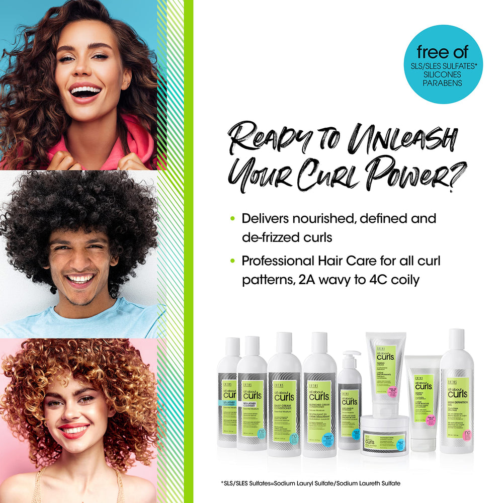 All About Curls Bouncy Cream vegan-friendly formula supports color-safe styling.