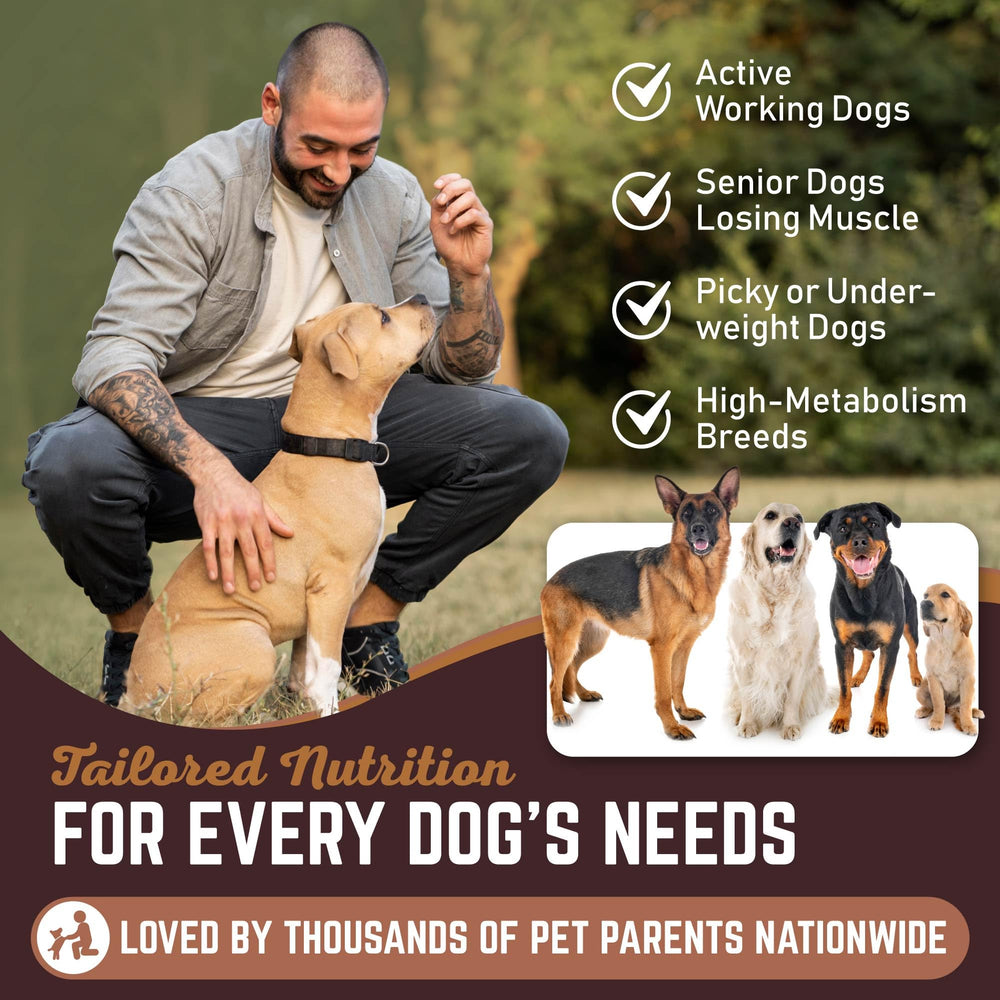 All American Canine Weight Gainer tiny scoop for simple portioning
