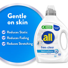 Easy-pour cap enables controlled dispensing on All Free Clear bottle.