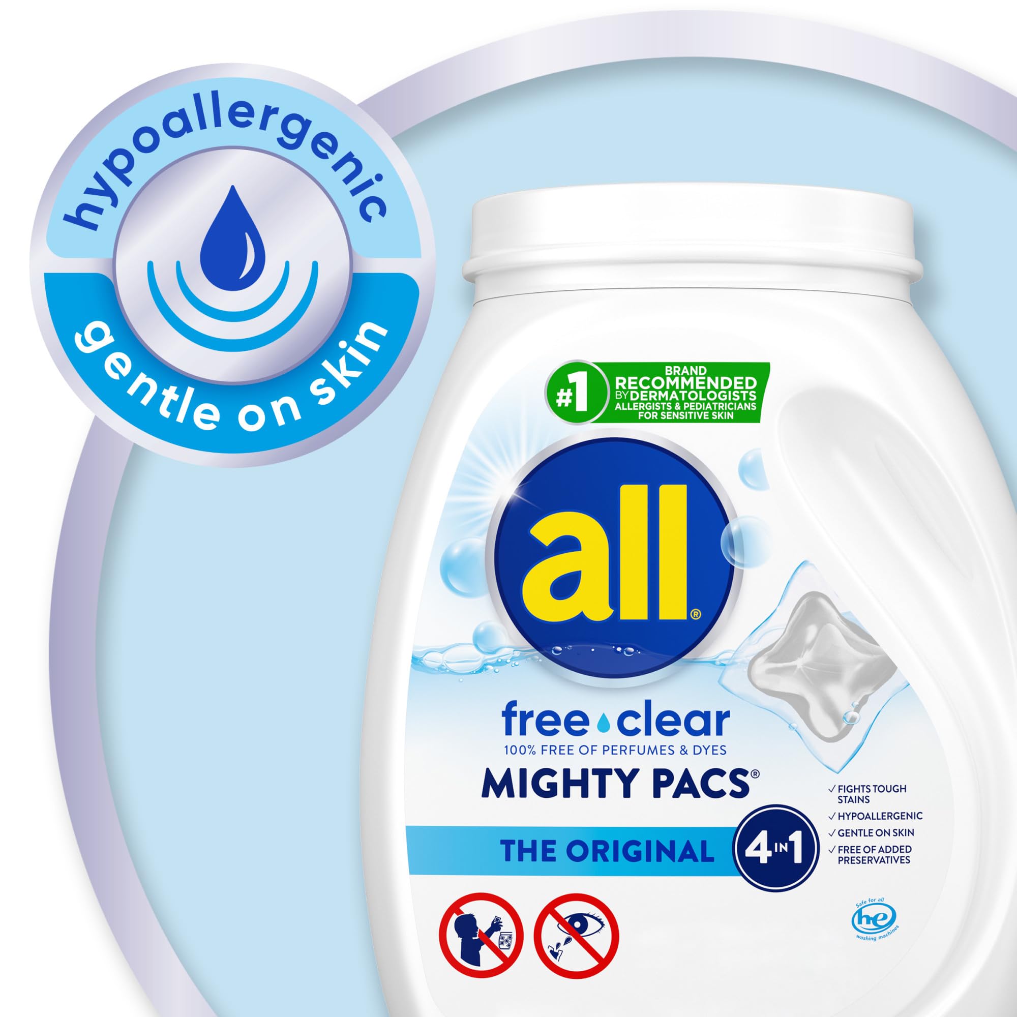 All Free Clear paired with fabric softener for softer, fresher clothes.