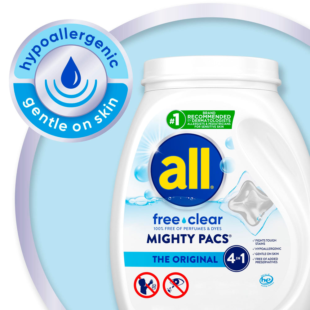 All Free Clear paired with fabric softener for softer, fresher clothes.