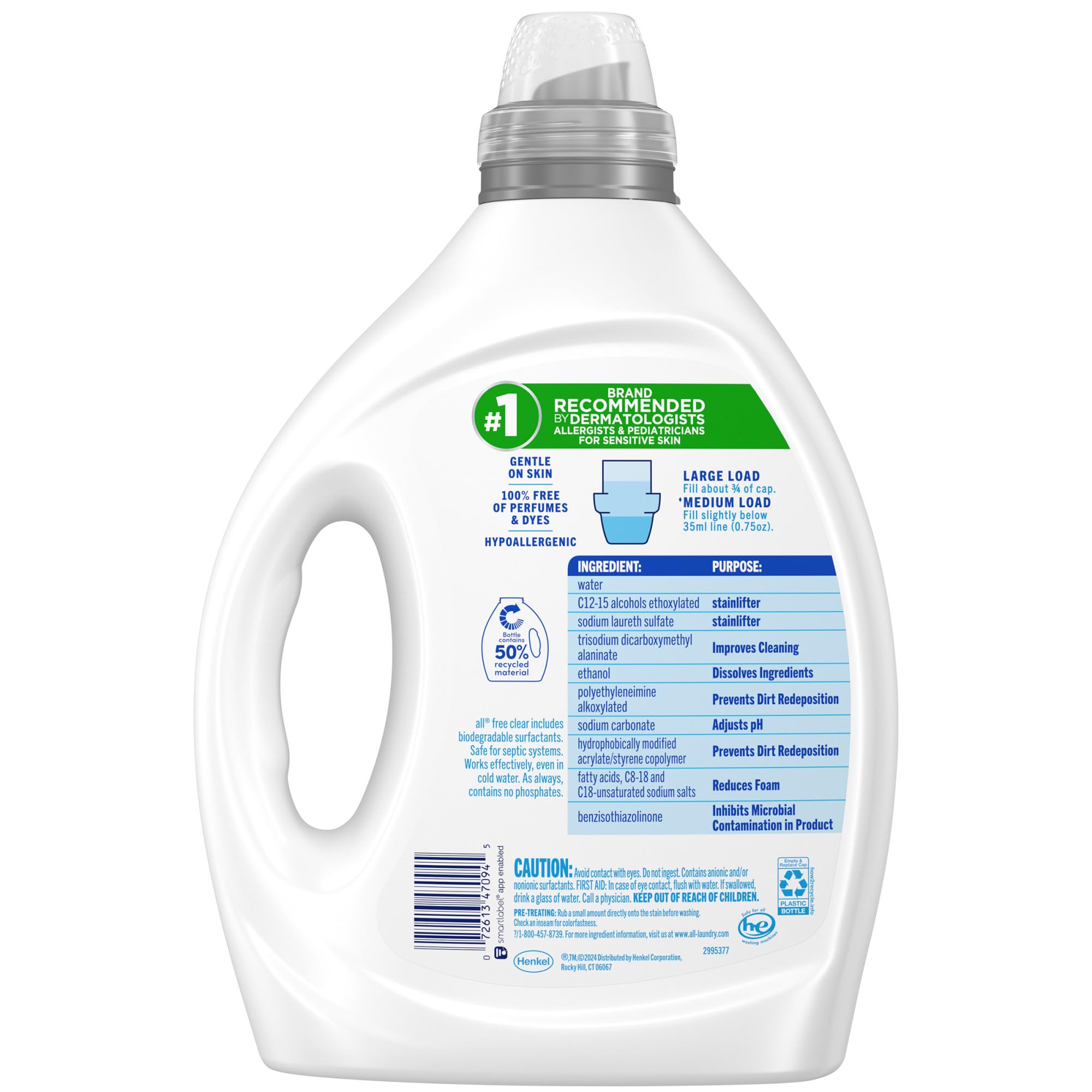 All free clear mighty pacs pack shows compact dosing for easy laundry.
