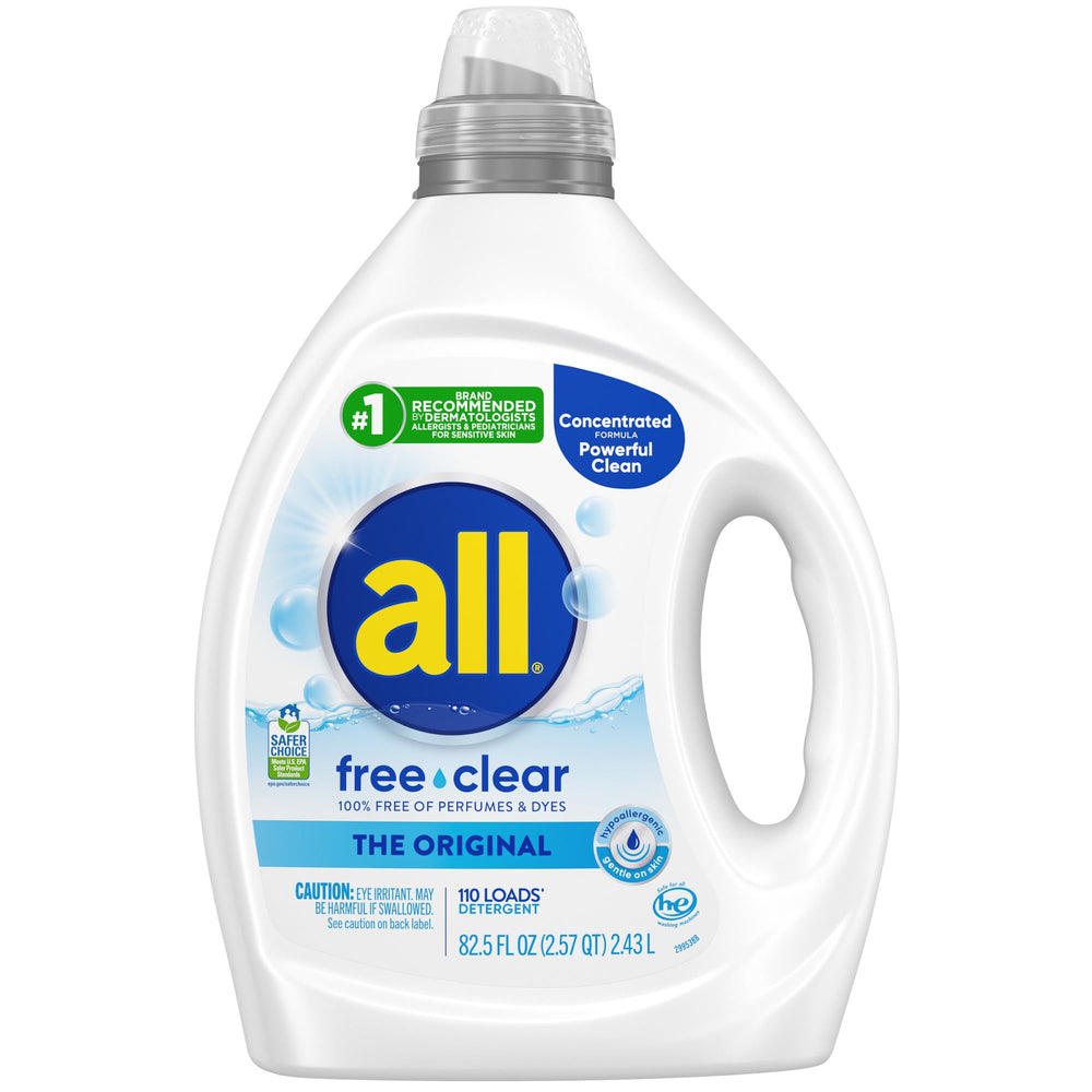 All free clear Original bottle front shows unscented formula for sensitive skin.