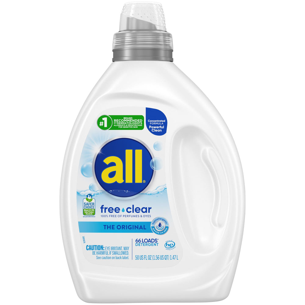 All Free Clear Original bottle front, fragrance-free formula ideal for sensitive skin.