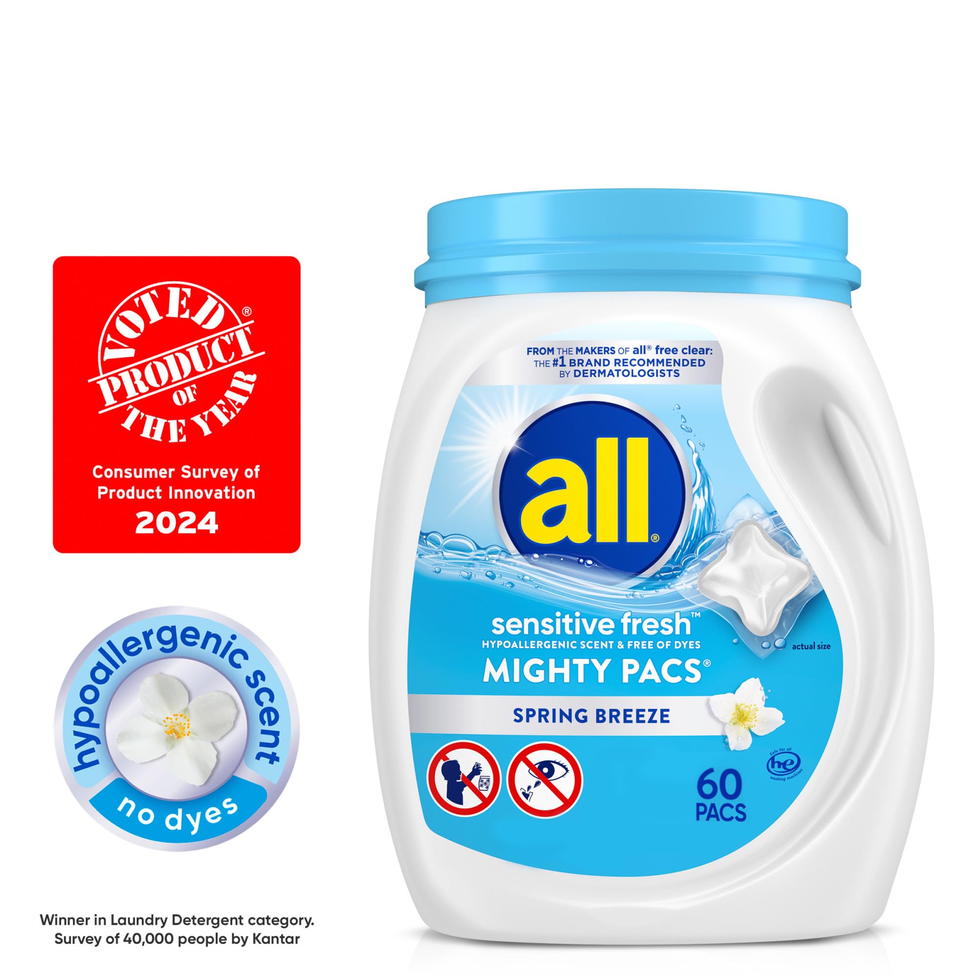 All HE-compatible washer illustration shows safe, effective use in modern machines.