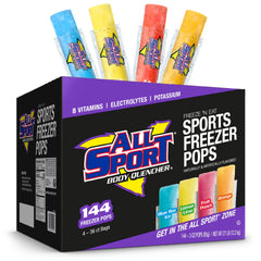 All Sport Freezer Bars Blue Raz Ice frozen treat with electrolytes for post-workout hydration.