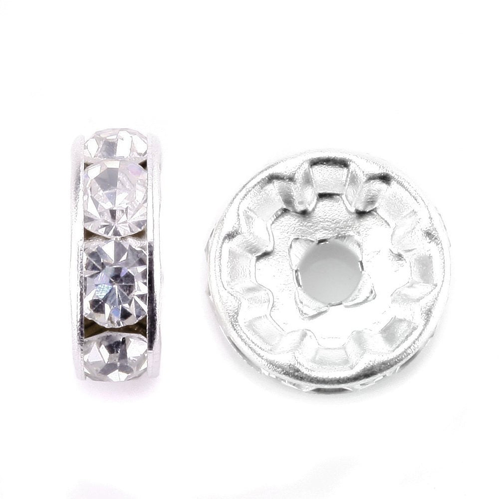 Allb crystal rondelle spacers 8mm add sparkling detail to jewelry projects.
