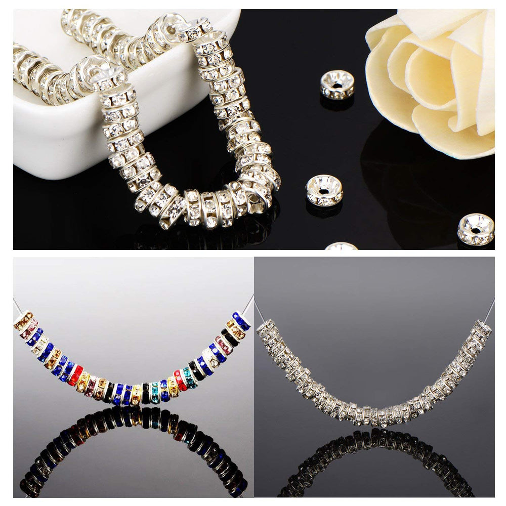 Allb silver plated crystal beads 8mm provide vibrant, reflective flashes.