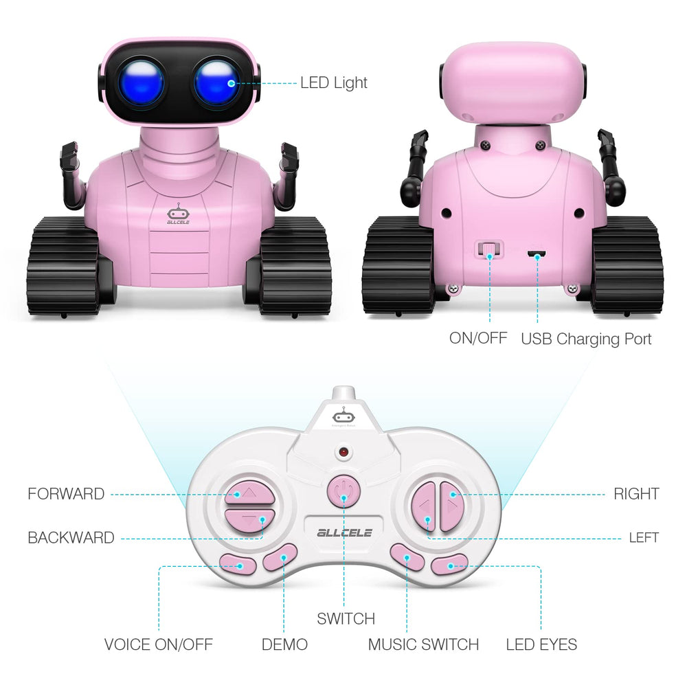 ALLCELE Robot dance demo mode captures kid-friendly movement experiences.