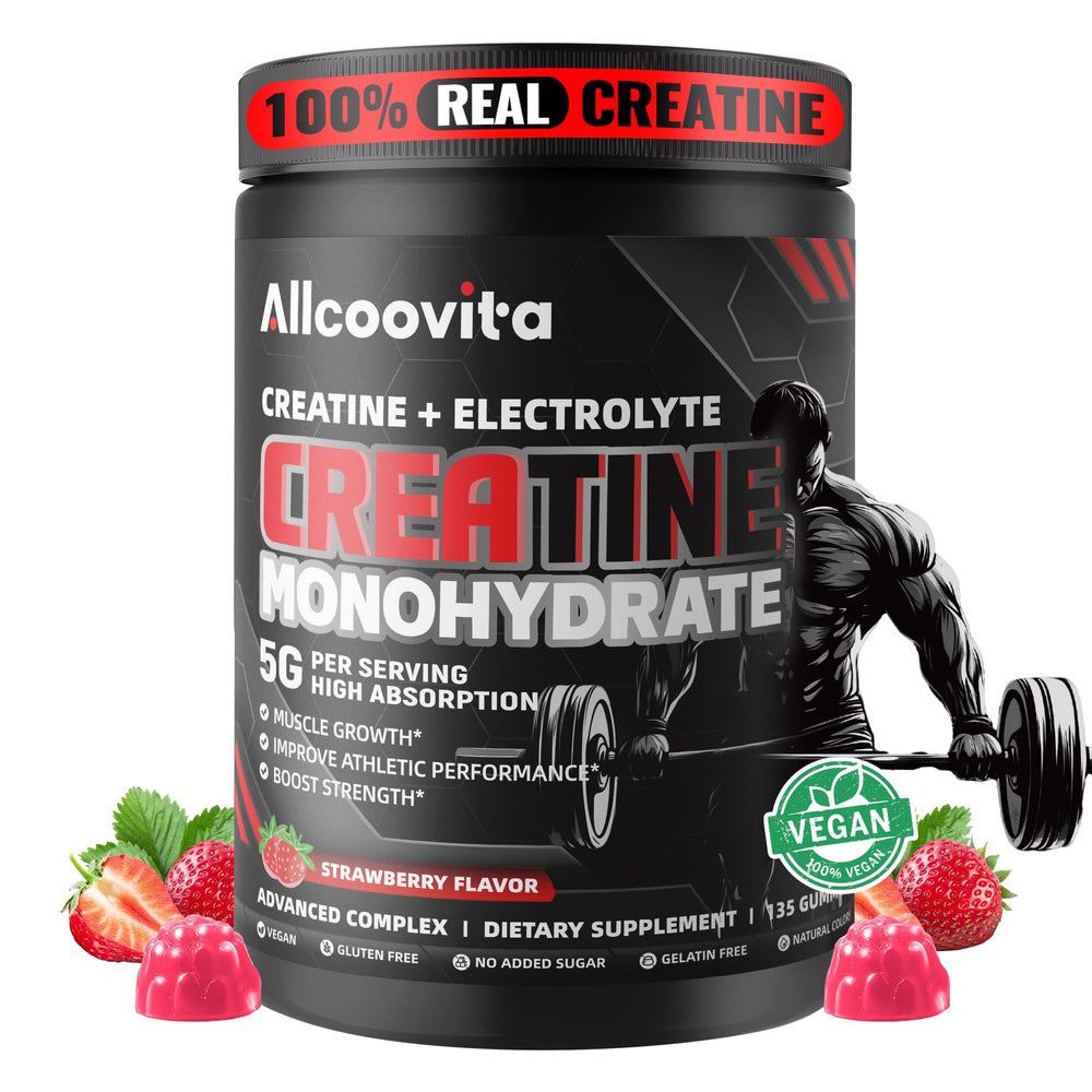 Allcoovita creatine gummy on the go convenience for workouts and daily routines