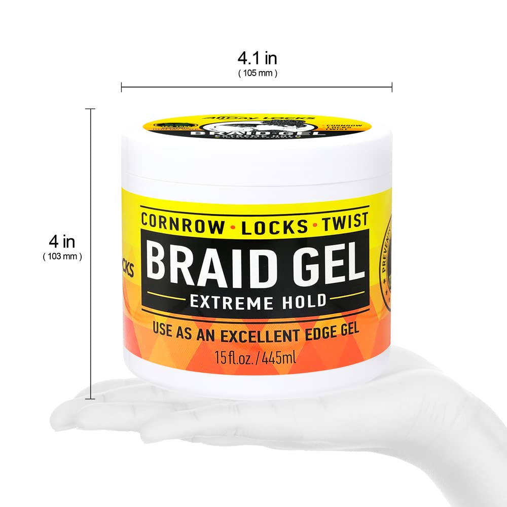 AllDay Locks Braid Gel Extreme Hold braid style setup demonstrates defined, long-lasting look