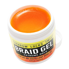 AllDay Locks Braid Gel Extreme Hold edge control application shows sleek edges