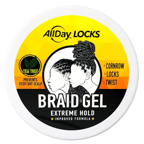 AllDay Locks Braid Gel Extreme Hold label closeup highlights natural formula