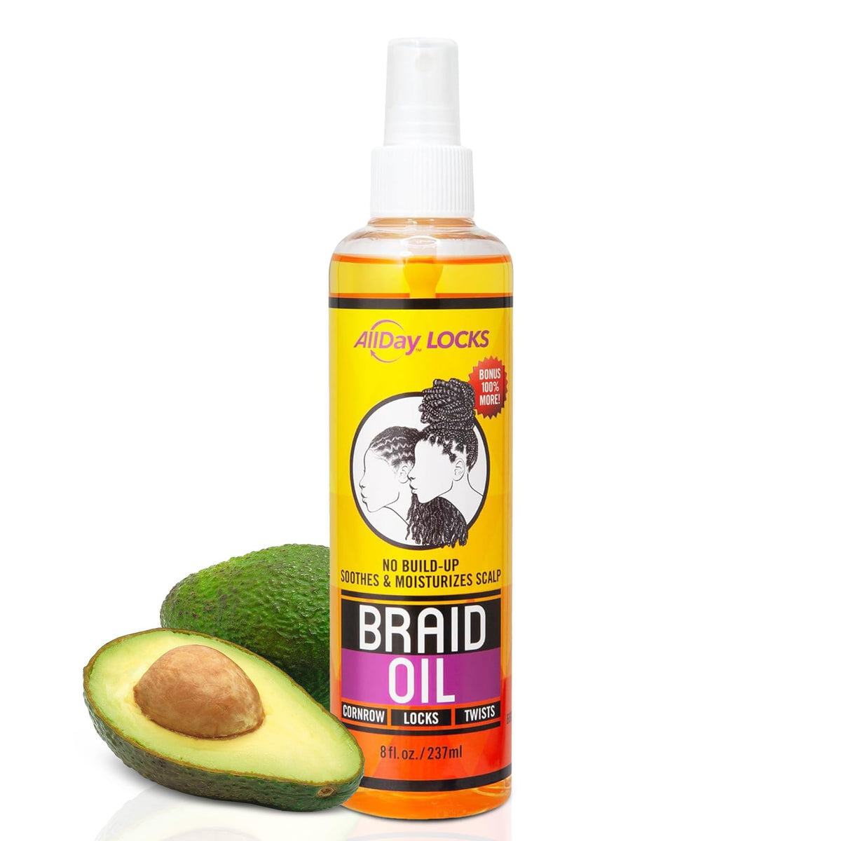 AllDay Locks Braid Oil bottle spray for deep hydration of braids
