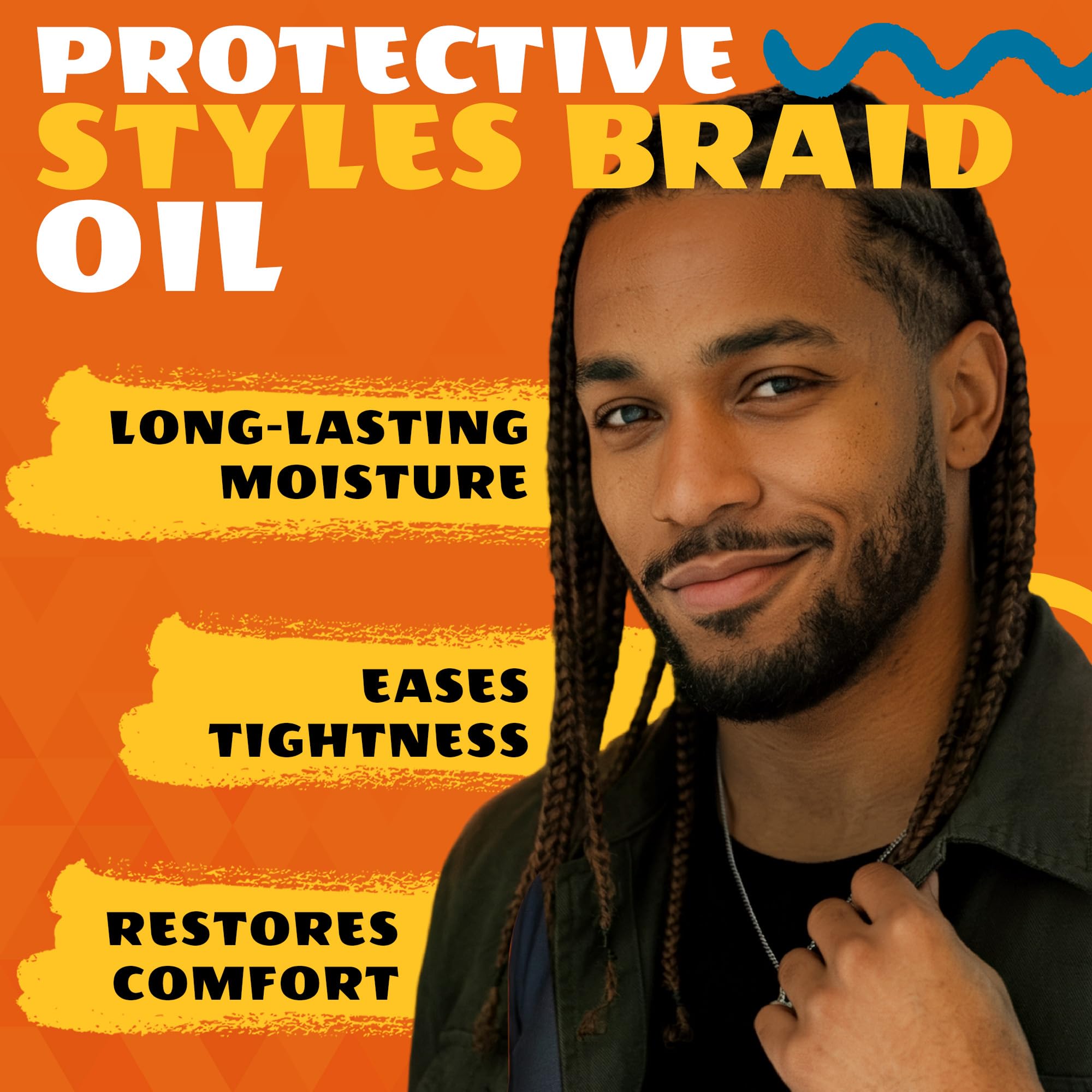 AllDay Locks Braid Oil scalp application shows soothing moisture on scalp