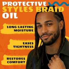 AllDay Locks Braid Oil scalp application shows soothing moisture on scalp