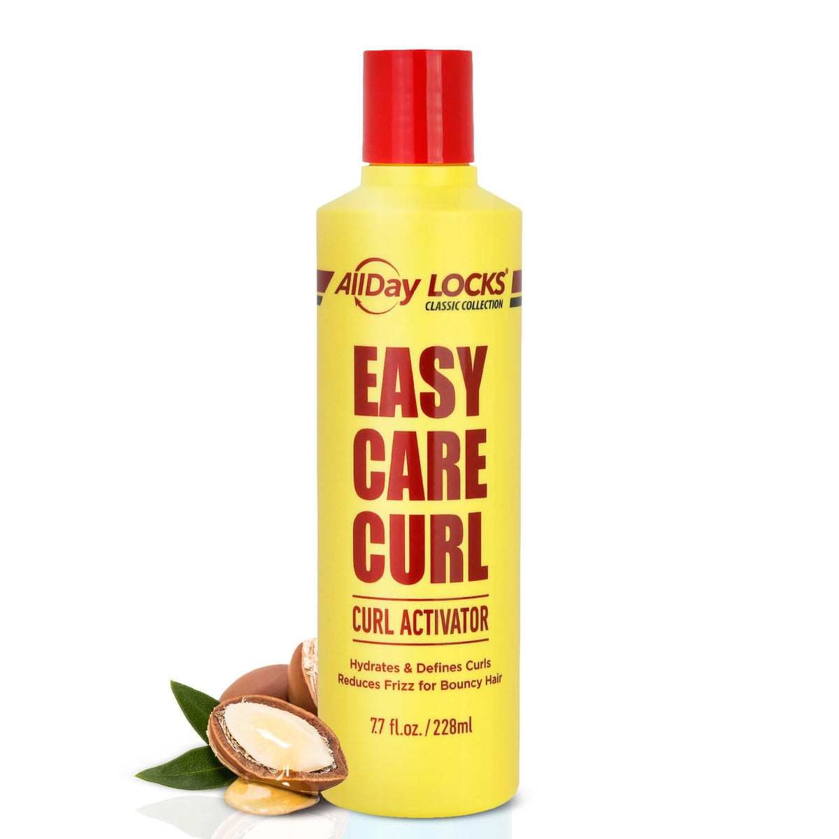 AllDay Locks Classic Easy Care Curl Activator bottle close-up for hydrated, defined curls