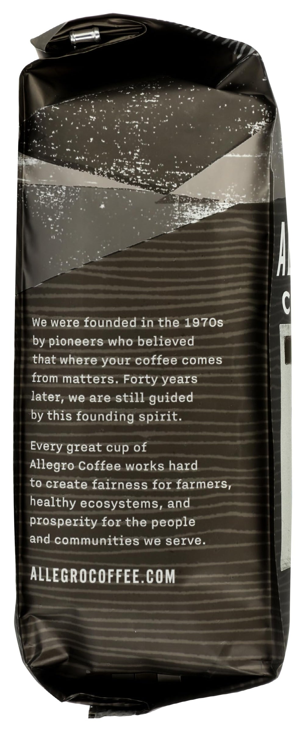 Allegro Coffee French Roast roasted beans in bag, premium appearance