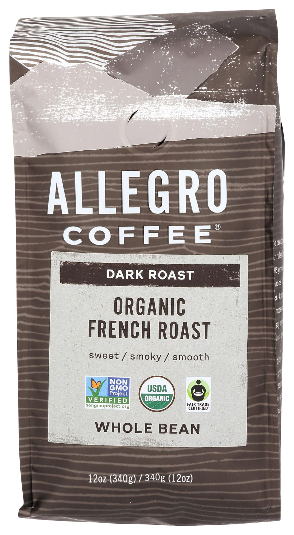 Allegro Coffee French Roast whole beans for a rich, smooth morning brew