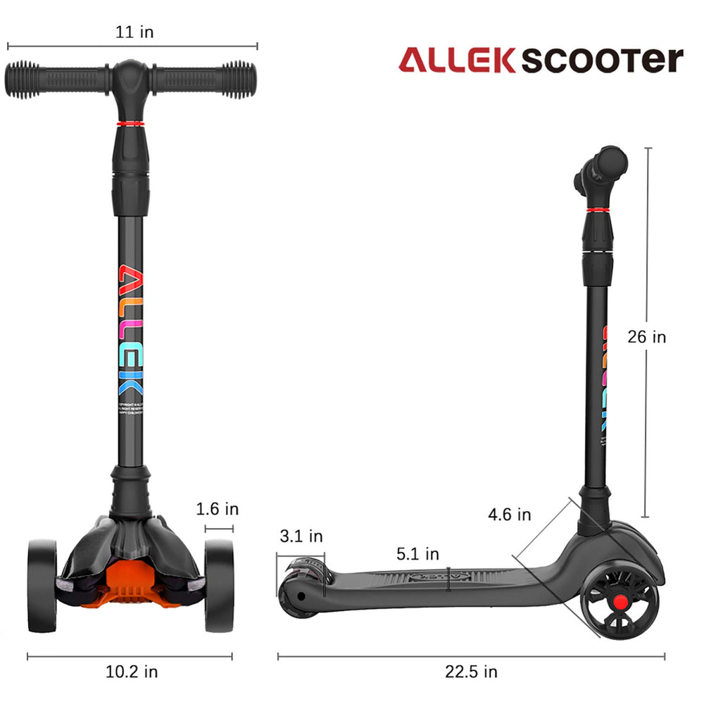 Allek Kick Scooter B02 rear brake detail highlights reliable stopping on trails.