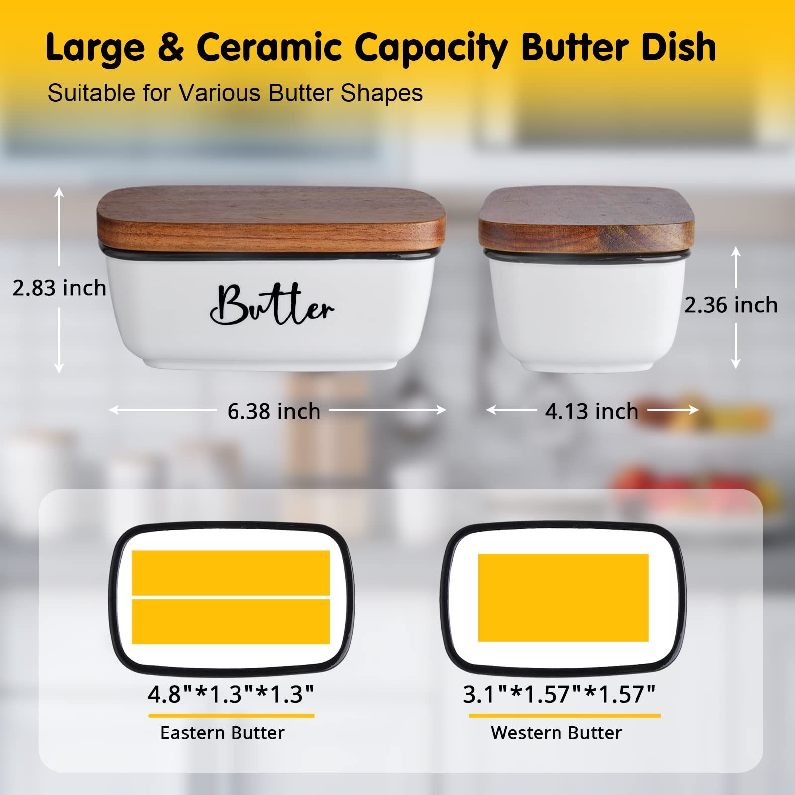 ALELION butter dish lid showing rich acacia wood finish and snug lid fit.