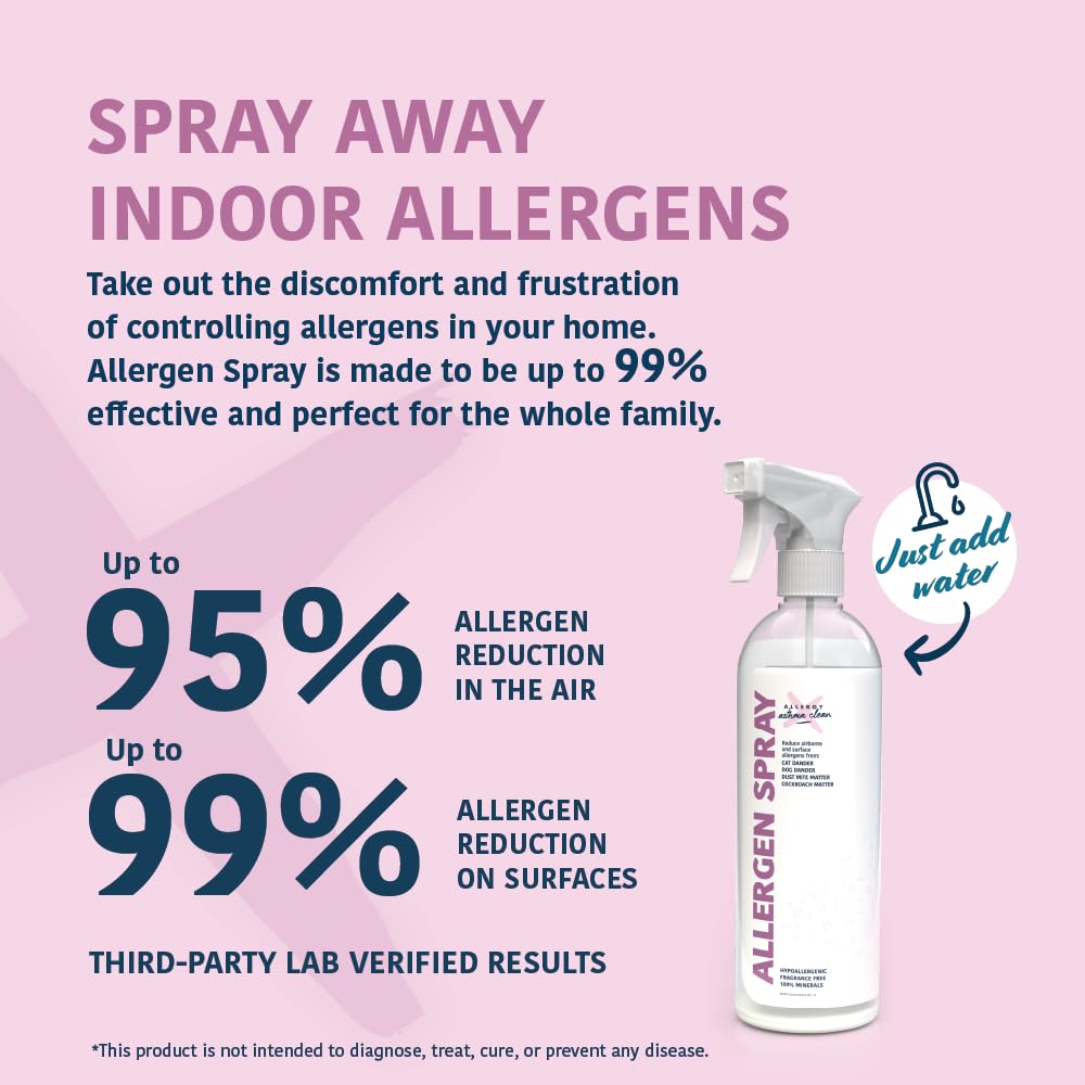Allergy Asthma Clean spray action disperses a fine mist for air and surface use.
