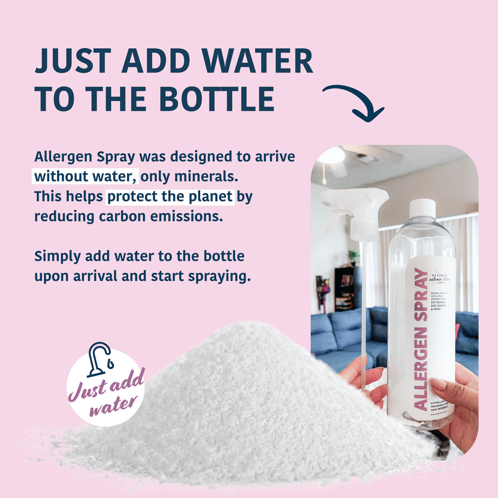 Allergy Asthma Clean applies spray to surfaces for quick allergen coverage.