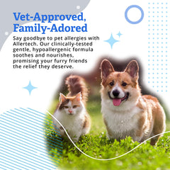 Allertech shampoo removes pet dander from fur during bath