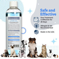 Foaming lather of Allertech shampoo on pet fur for thorough cleaning
