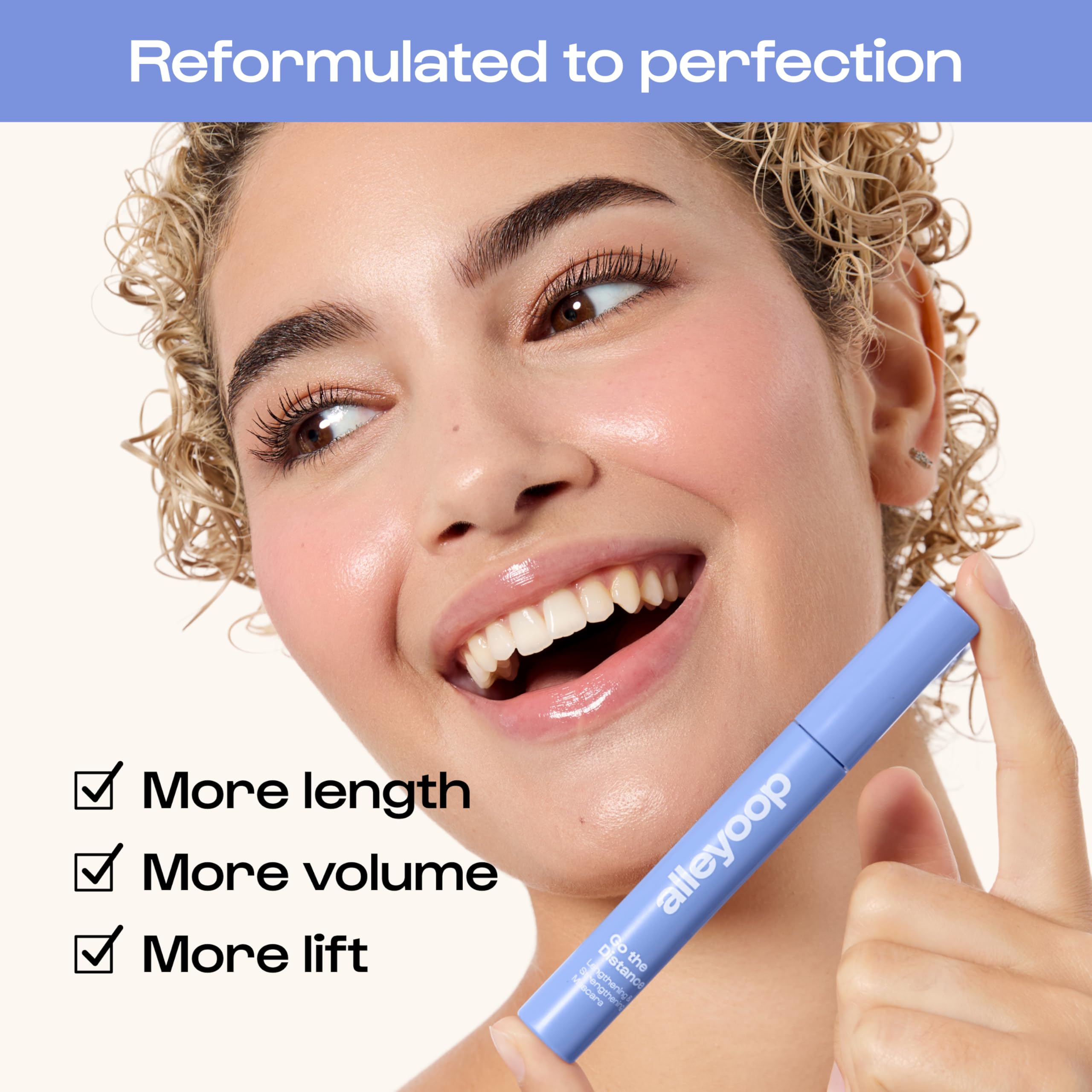 ALLEYOOP tubing mascara with biotin-infused formula supports healthy-looking lashes.