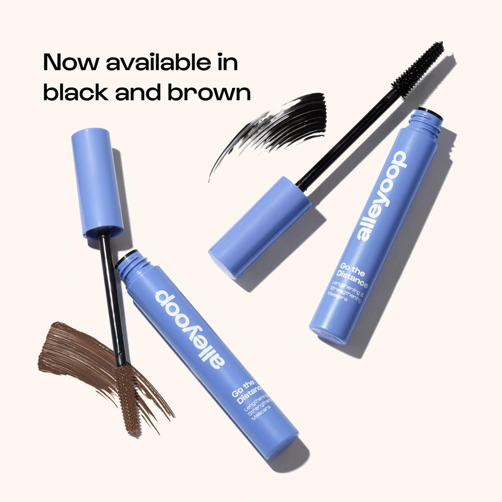 ALLEYOOP tubing mascara brown shade for softer, natural look.