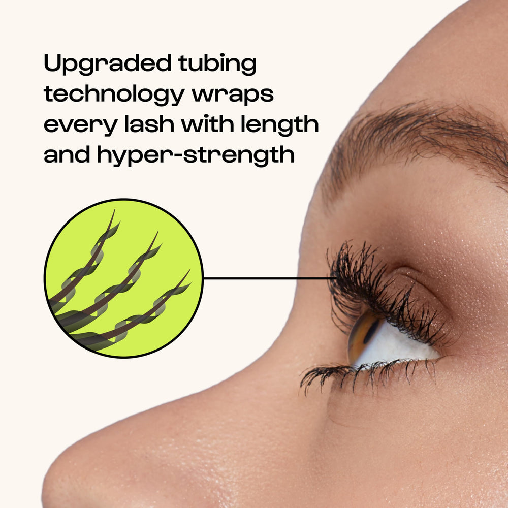 ALLEYOOP tubing mascara delivers long, defined lashes with tubing tech.