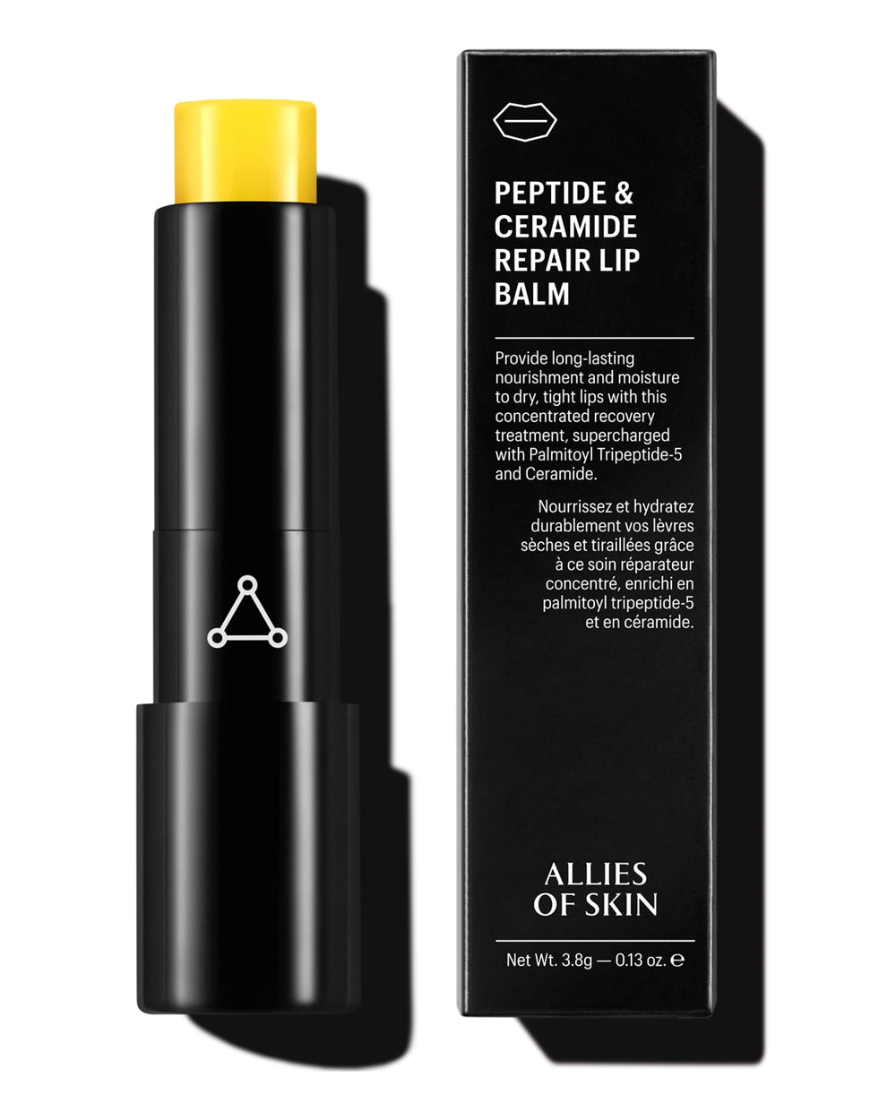 Allies of Skin lip balm bottle for daily hydration.