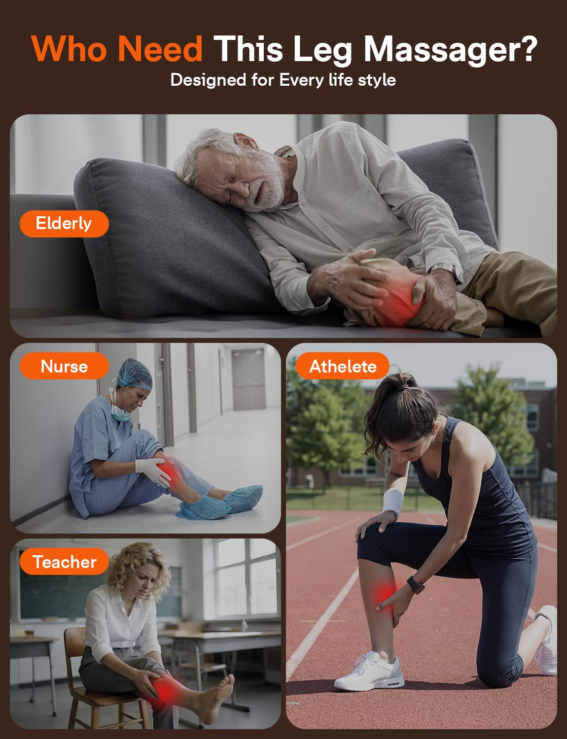 ALLJOY leg massager auto shut-off after 15 minutes.