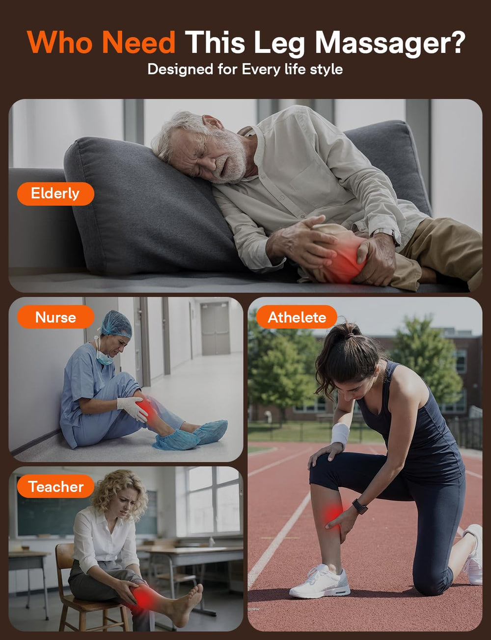 ALLJOY leg massager auto shut-off after 15 minutes.
