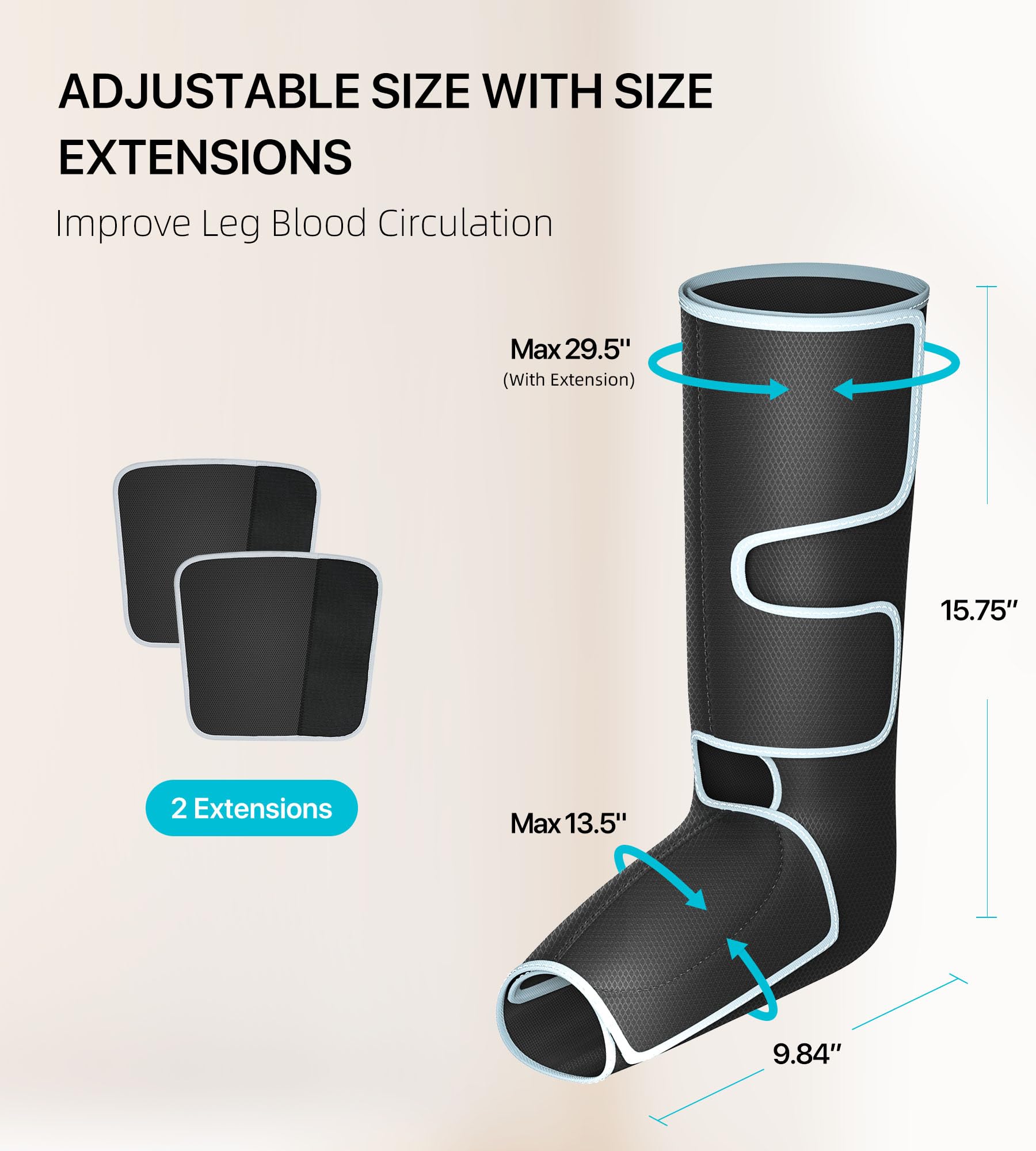 ALLJOY Leg Massager extended-size fit showcases versatile sizing
