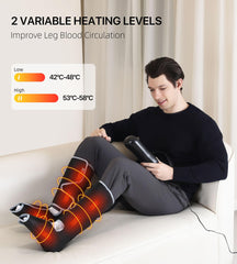 ALLJOY Leg Massager heat mode activated with warmth at two levels