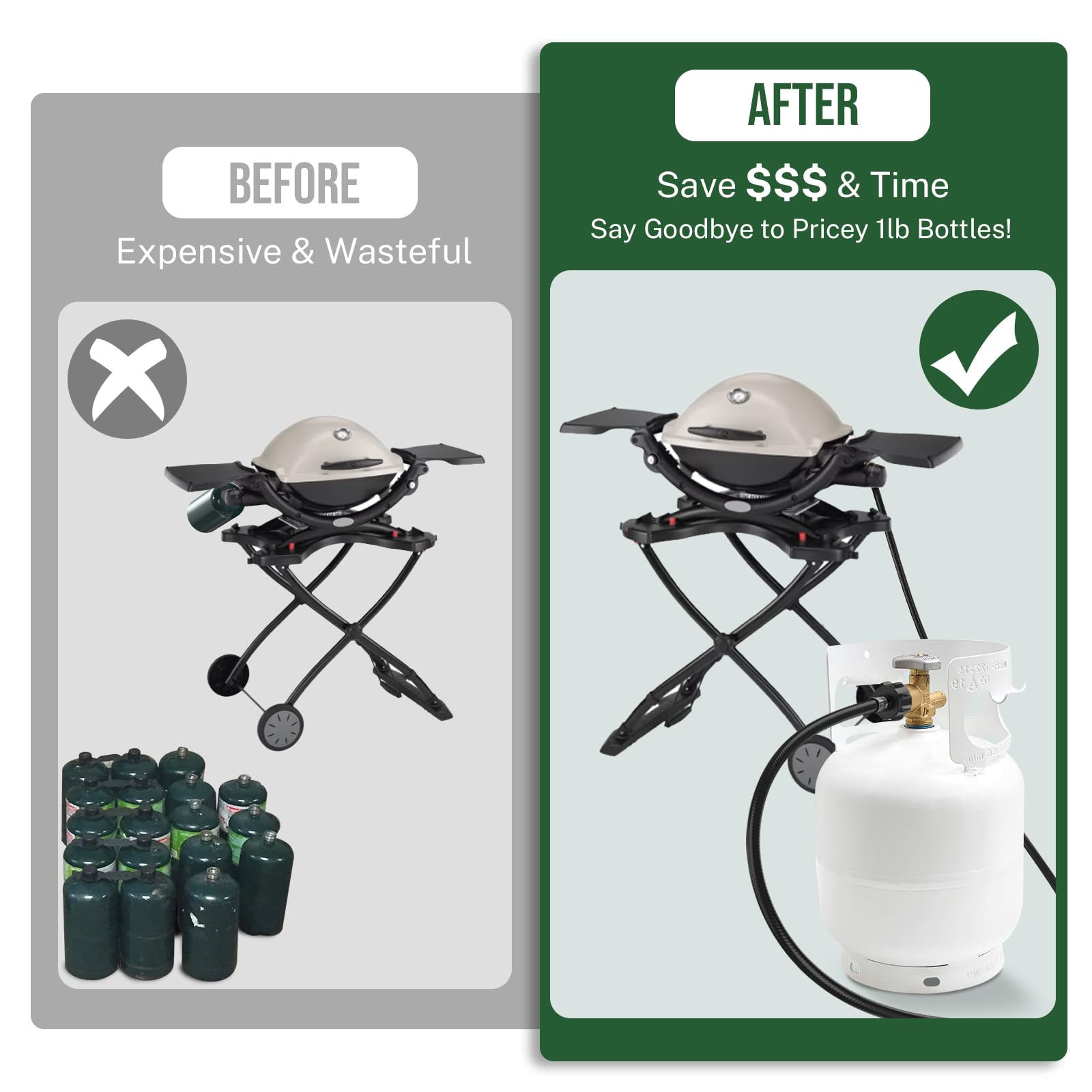 Alloxity CSA-certified propane adapter for reliable performance.