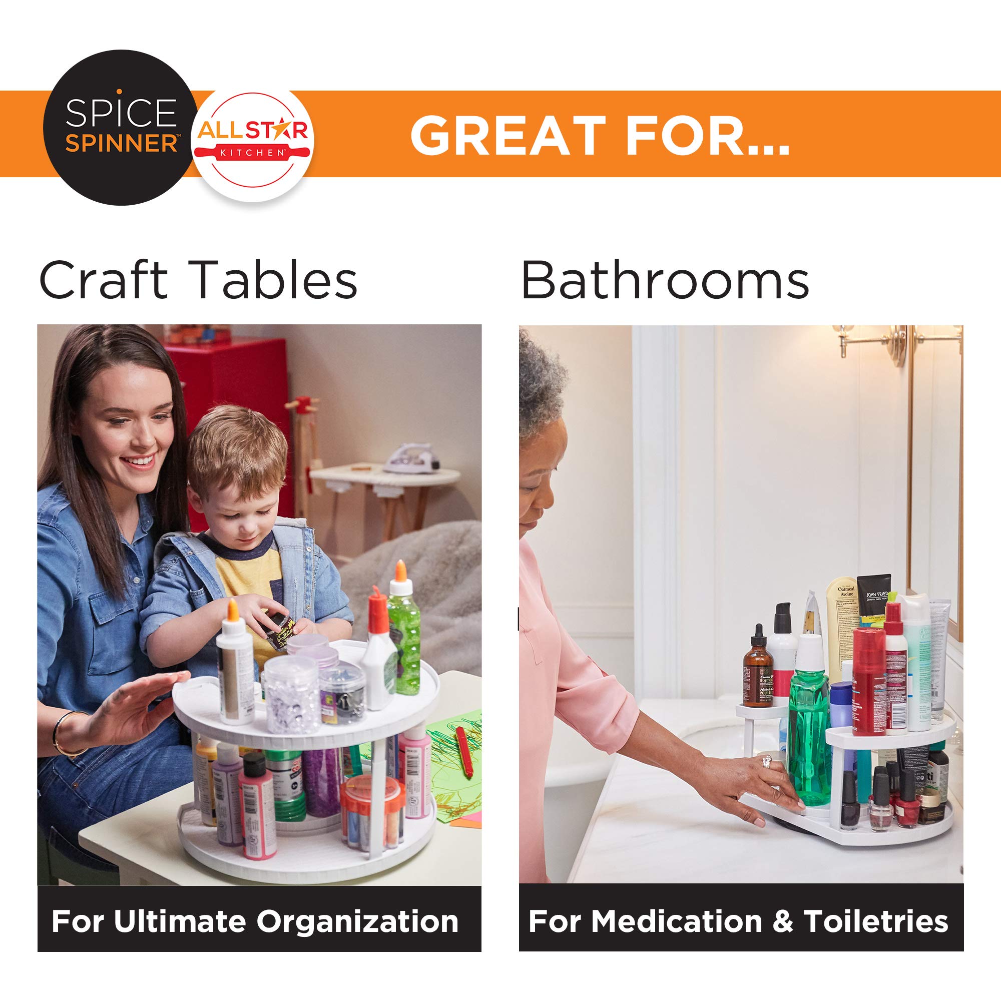 Allstar Innovations Spice Spinner helps reclaim counter space in kitchens.