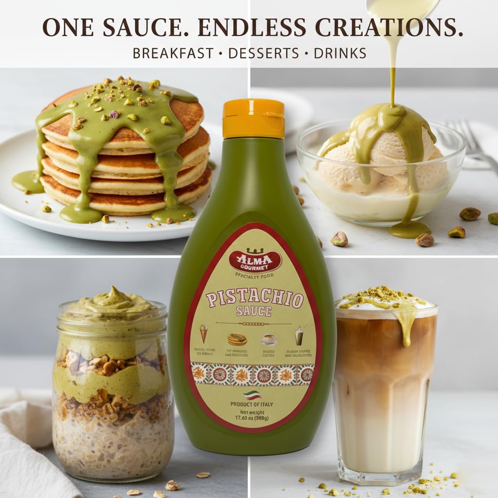 Alma Gourmet bottle with easy-squeeze design for portions