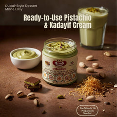 Alma Gourmet pistachio cream with kadayif crunch texture, perfect for cookies and cheesecakes.
