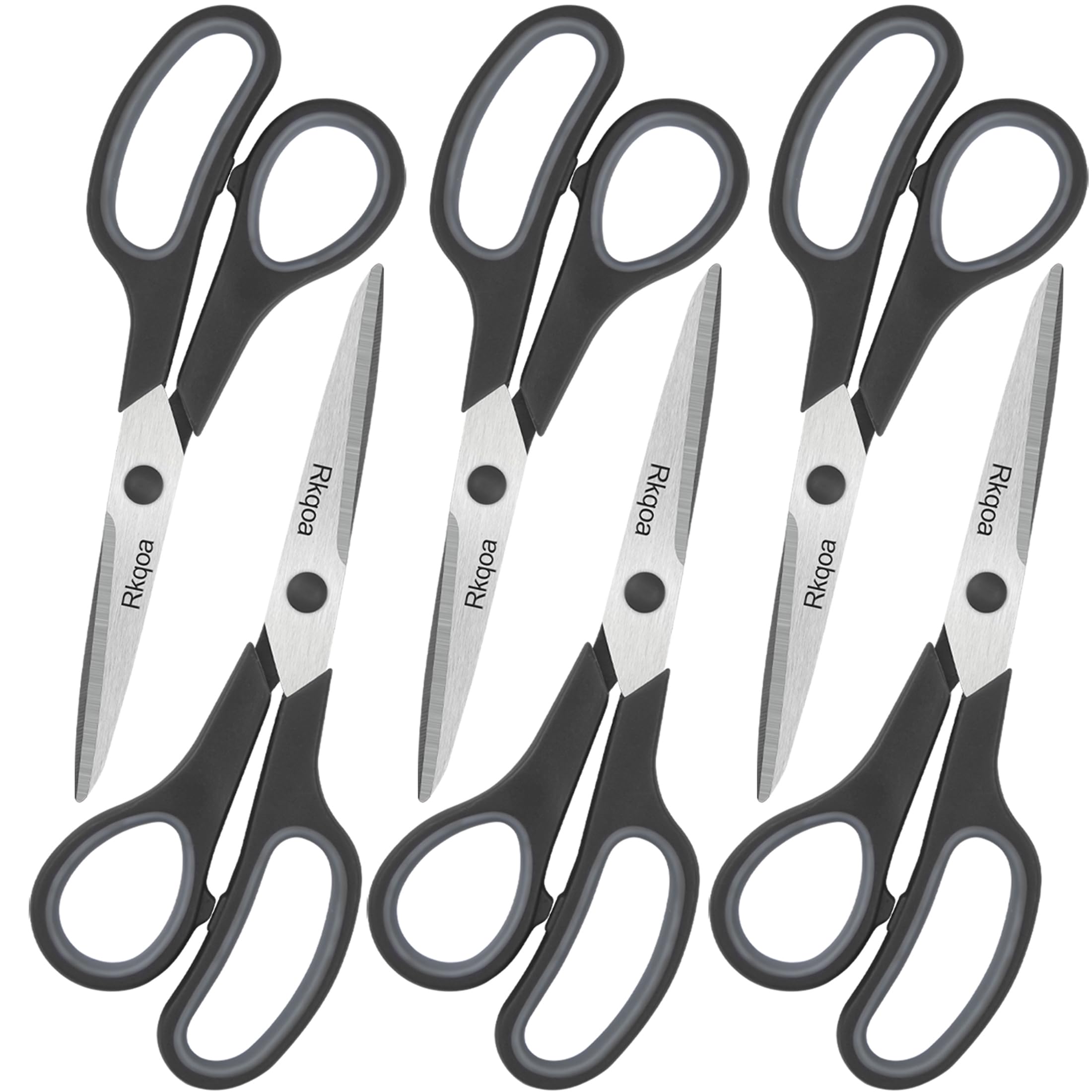 Almarto RKqoa 8-inch all-purpose scissors six-pack for versatile tasks.