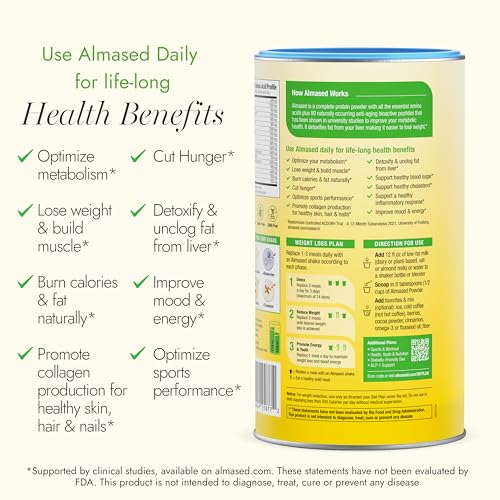 Almased two-pack box emphasizes value and everyday convenience.