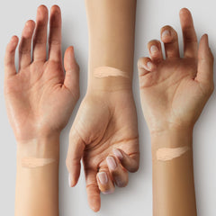 Almay Clear Complexion foundation bottle highlights fragrance-free, sensitive-skin friendly formula.