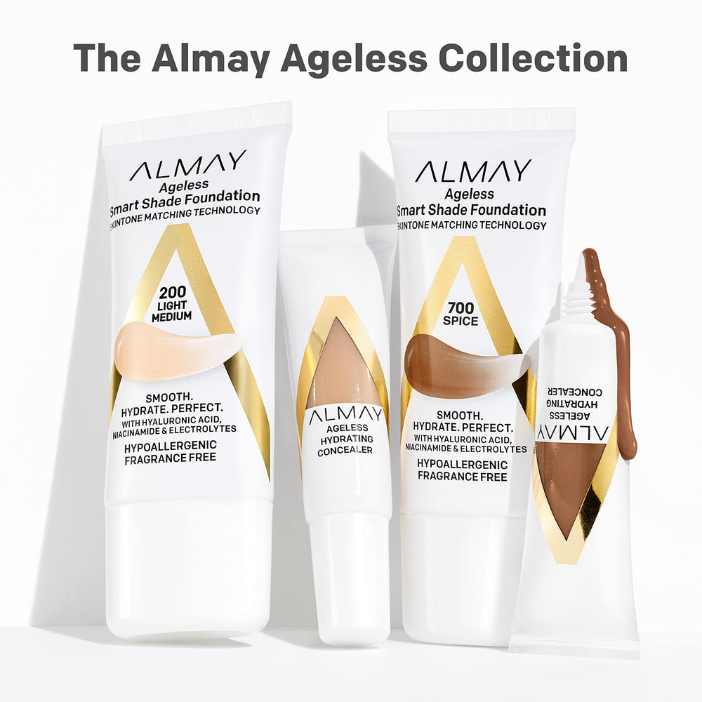 Texture swirl of Almay Smart Shade Foundation being applied to skin.
