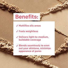 Open compact reveals powder ready for quick setting and touch-ups.