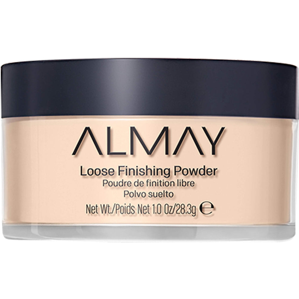 Almay Smart Shade Loose Powder Light/100 jar shows silky texture for an even complexion.
