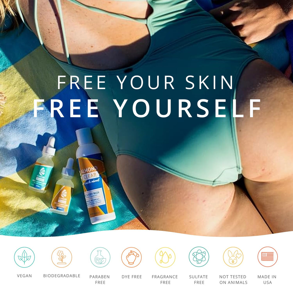 Application on skin using Almond Clear Level 2 serum for even coverage